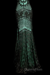 Aesthetic Mermaid Spaghetti Straps Green Evening Prom Dress Long Party Dress