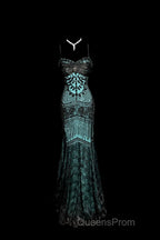 Aesthetic Mermaid Spaghetti Straps Green Evening Prom Dress Long Party Dress