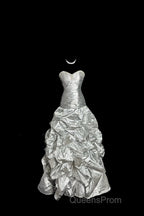 Aesthetic Mermaid Sweetheart Neckline Gray Taffeta Evening Prom Dress Ruffle Long Party Dress