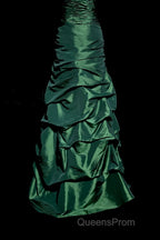 Aesthetic Mermaid Sweetheart Neckline Green Taffeta Evening Prom Dress Ruffle Long Party Dress