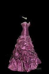 Aesthetic Mermaid Sweetheart Neckline Taffeta Evening Prom Dress Ruffle Long Party Dress