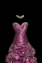 Aesthetic Mermaid Sweetheart Neckline Taffeta Evening Prom Dress Ruffle Long Party Dress