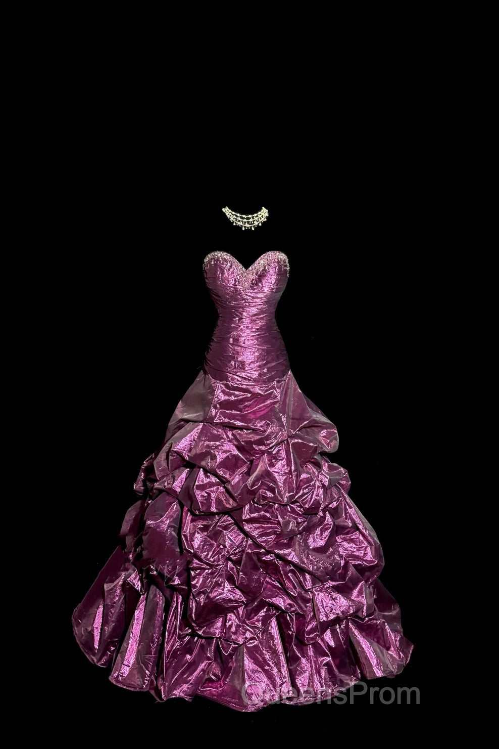 Aesthetic Mermaid Sweetheart Neckline Taffeta Evening Prom Dress Ruffle Long Party Dress