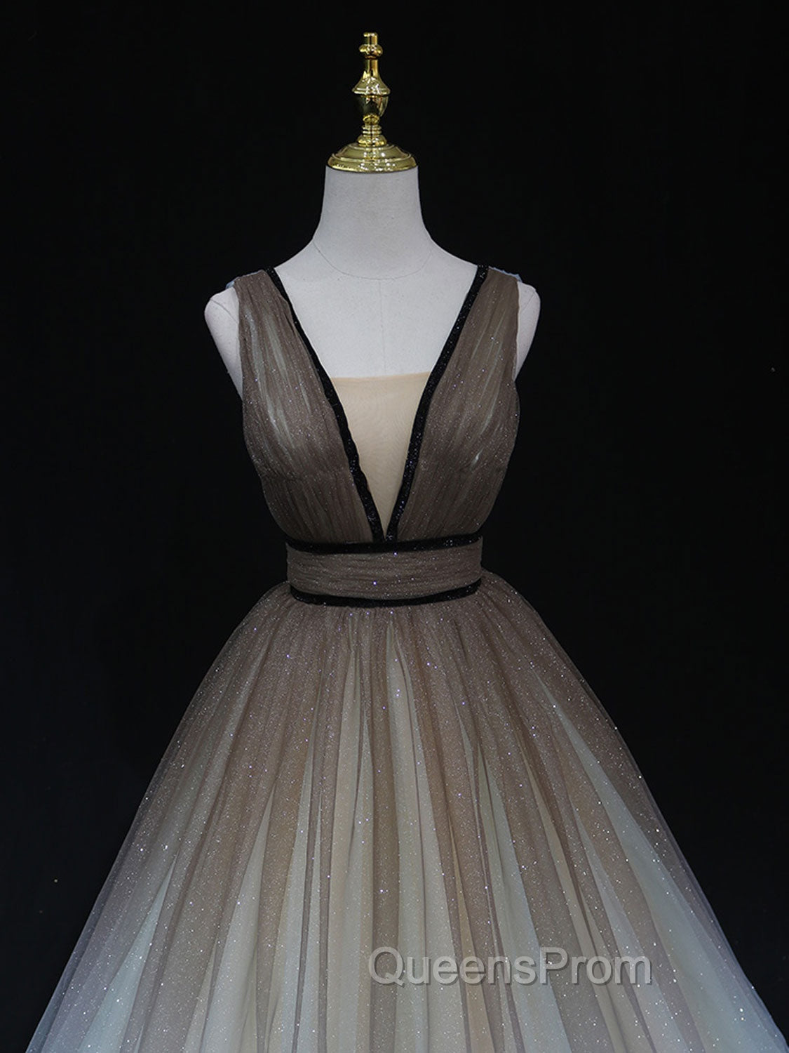 Aline V Neck Tulle Long Evening Prom Dress Tulle Long Evening Graduation Dress