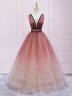 Aline V Neck Tulle Long Evening Prom Dress Tulle Long Evening Graduation Dress