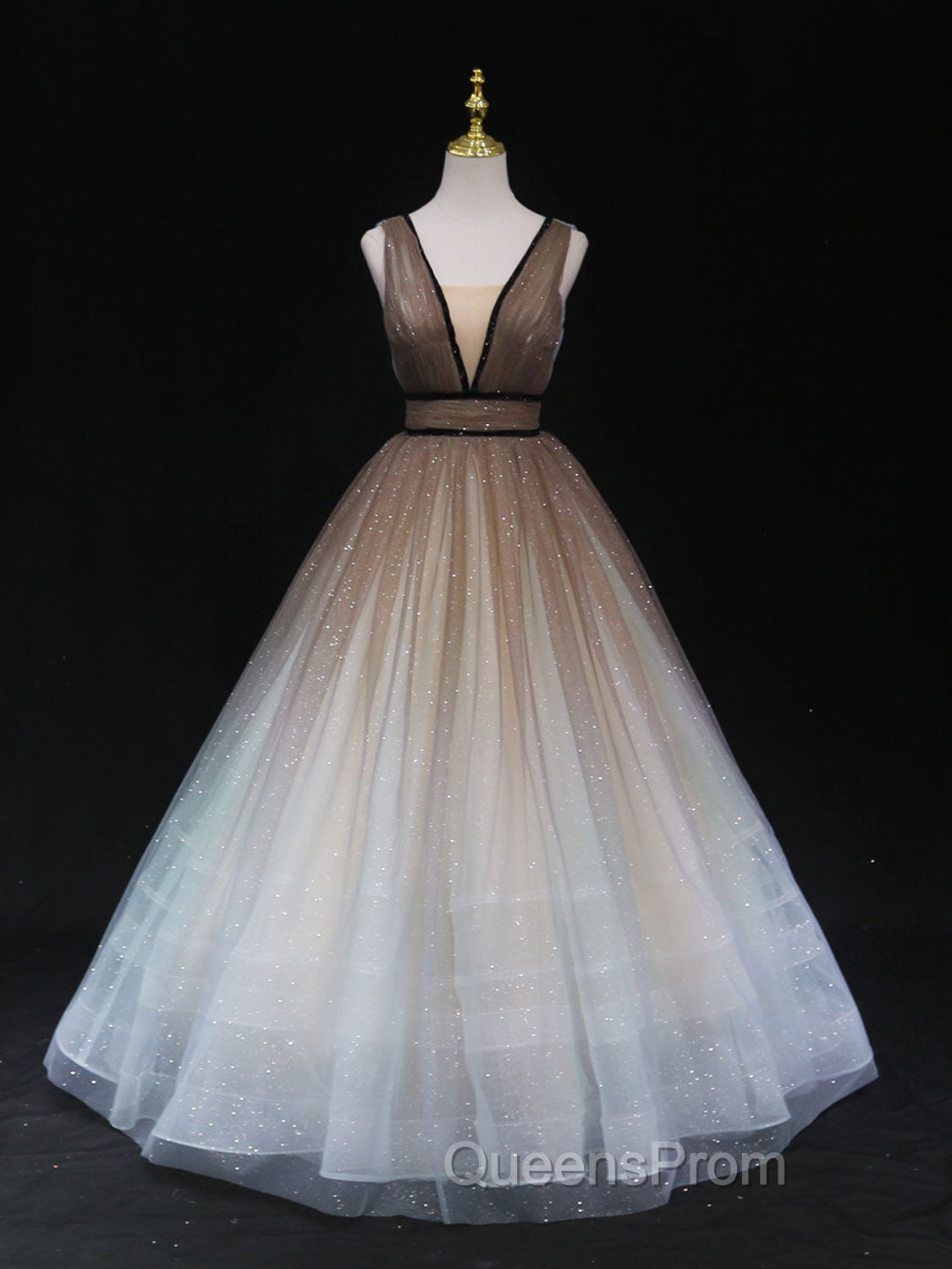 Aline V Neck Tulle Long Evening Prom Dress Tulle Long Evening Graduation Dress Secondary image
