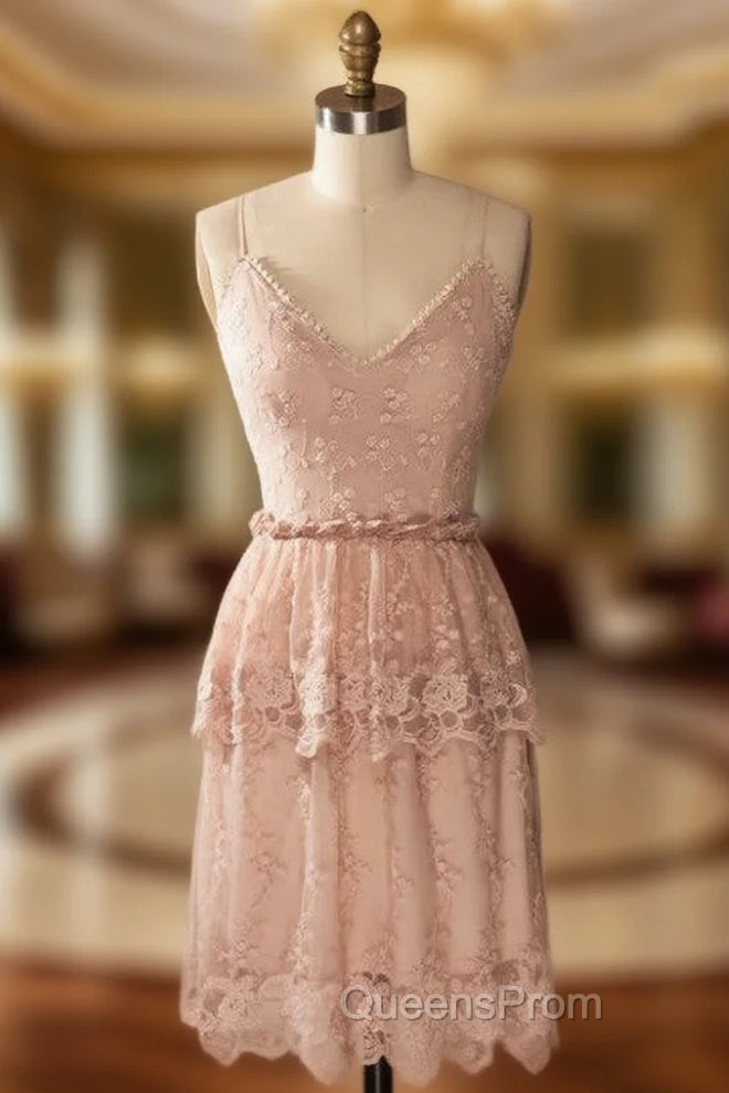 Amazing Backless Homecoming Dress Spaghetti Straps Homecoming Dress Main image