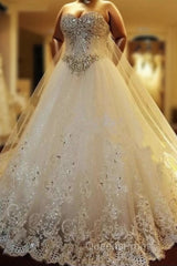Amazing Bridal Dress Sweetheart Appliques Crystal Beading Classic A Line Bridal Gowns
