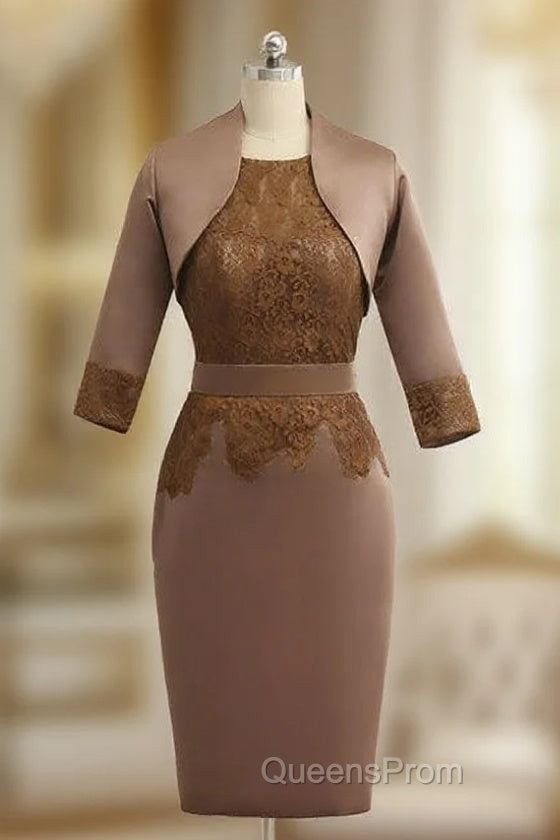 Amazing Brown Mother Of The Bride Dress Sheath With Jacket
