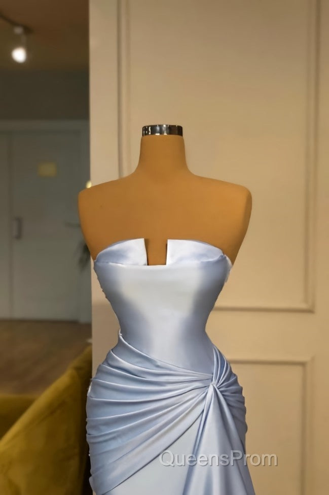 Amazing Long Blue Mermaid Graduation Dress Fabulous Sleeveless Evening Prom Dress Secondary image