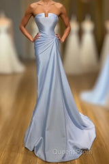 Amazing Long Blue Mermaid Graduation Dress Fabulous Sleeveless Evening Prom Dress