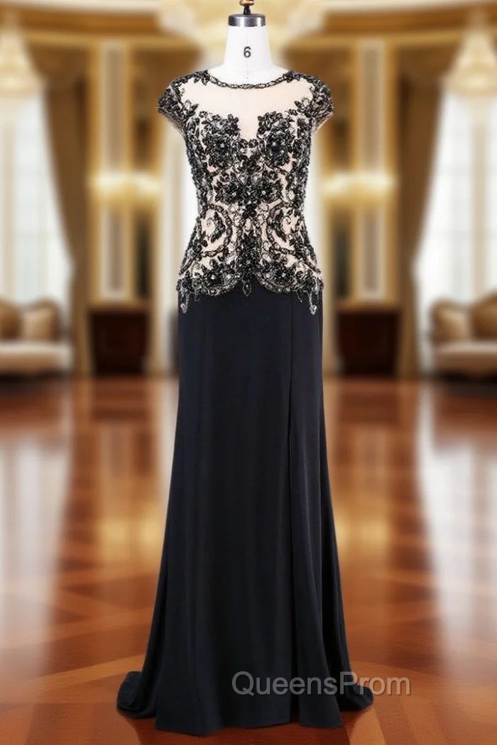 Amazing Mother of the Bride Pant suits With Scoop-Neck Cap Sleeves Beading Long Length Chiffon