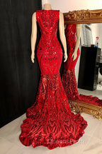 Amazing Sequins Mermaid Evening Prom Dress Sleeveless V-Neck Online