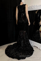 Amazing Sequins Mermaid Evening Prom Dress Sleeveless V-Neck Online