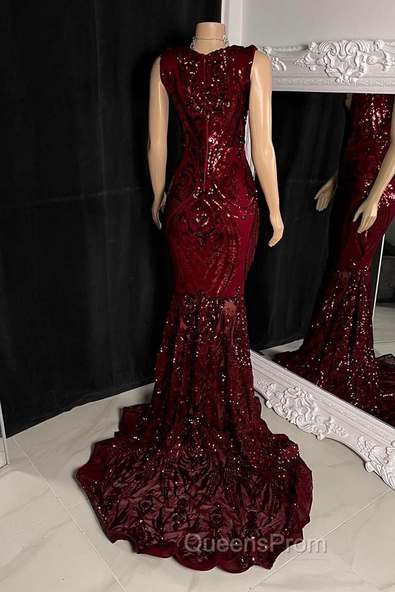 Amazing Sequins Mermaid Evening Prom Dress Sleeveless V-Neck Online