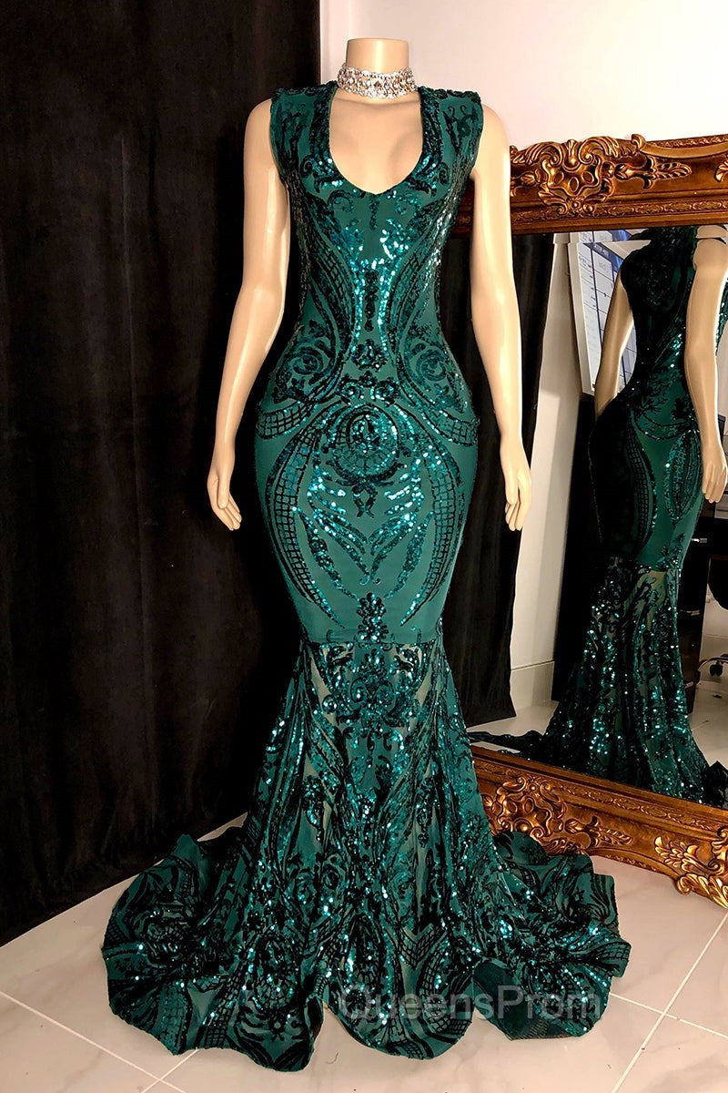 Amazing Sequins Mermaid Evening Prom Dress Sleeveless V-Neck Online