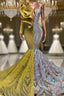 Amazing V-Neck One Shoulder Long Sleeve Long Mermaid Evening Prom Dress