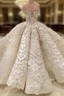 Applique Ball Gown Off The Shoulder Beaded Crystal Wedding Dress