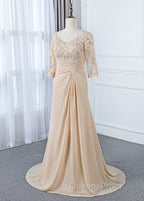 Appliques Lace 3/4 Sleeves Sweetheart Mother Of The Bride Dress