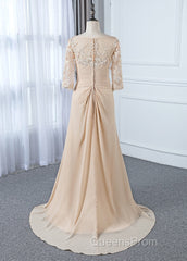 Appliques Lace 3/4 Sleeves Sweetheart Mother Of The Bride Dress