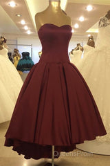 Asymmetric Evening Prom Dress Satin Sweetheart