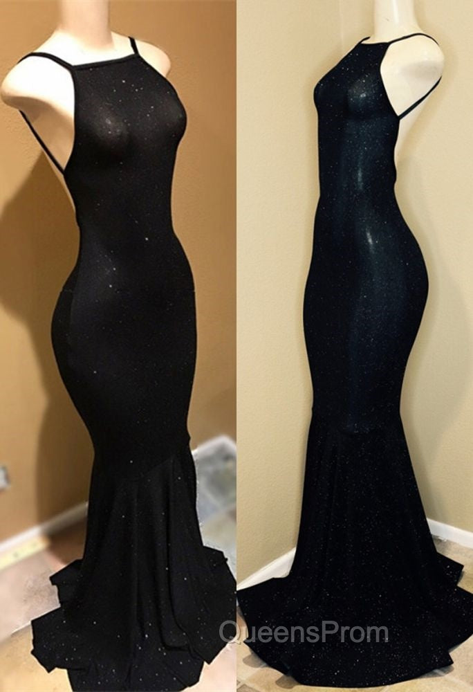 Backless black Evening Prom Dress, sequins evening gowns Secondary image