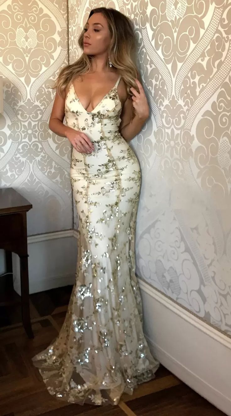 Mermaid Sexy Classy Prom Dress Vintage Backless Lace Classy Prom Dress,Gold Sequin Classy Prom Dress