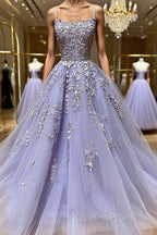 Backless Purple Lace Evening Prom Dress, Open Back Purple Lace Formal Evening Dress