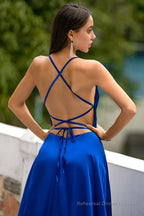 Backless Satin Prom Dress