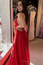 Backless Satin Prom Dress