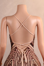 Backless Sequins Mermaid Evening Prom Dress Burgundy Party Evening Dress with Feather Chapel Train