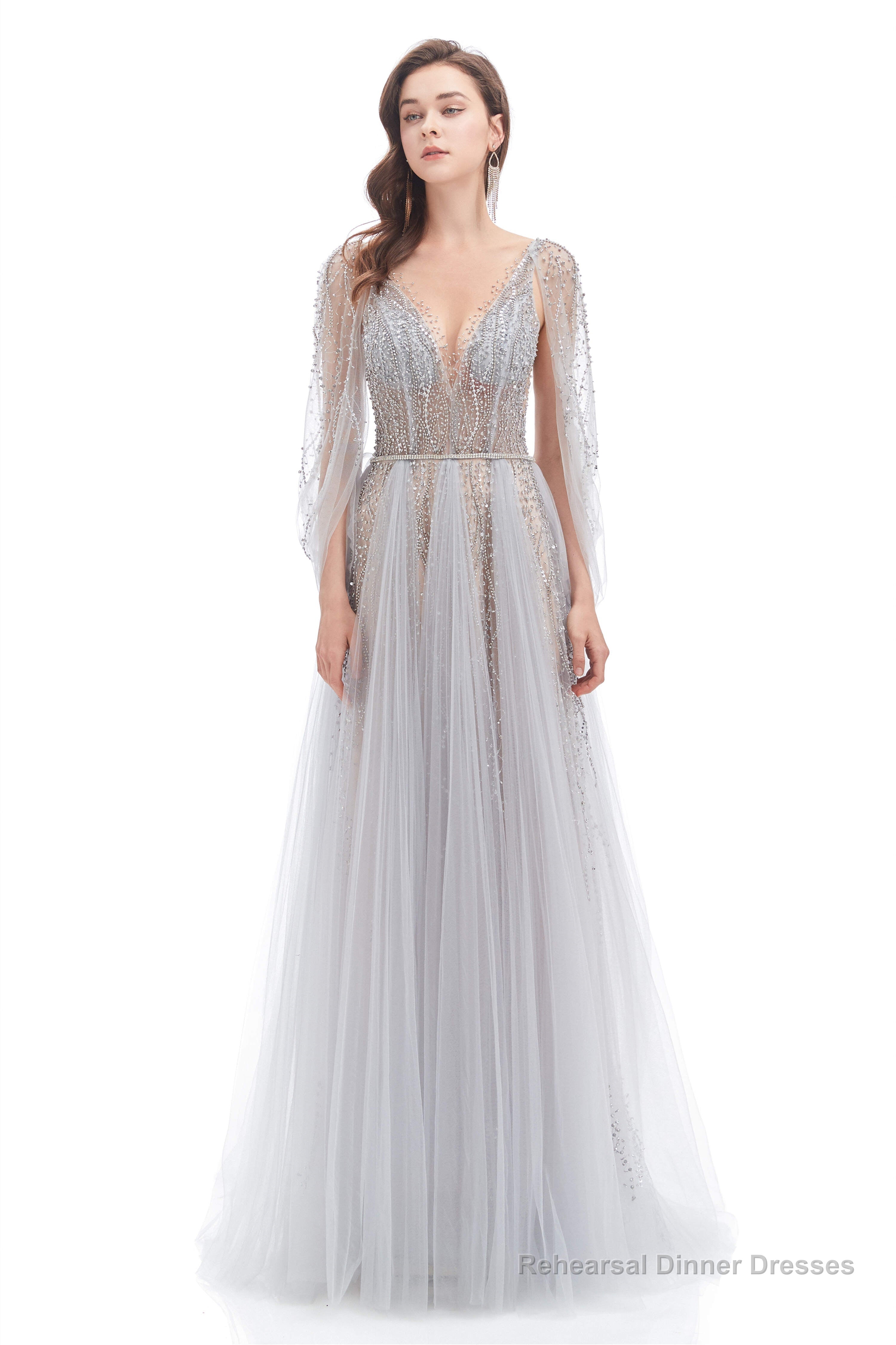 Backless V-neck Sequins Rhinestone Floor Length Prom Dresses Secondary image