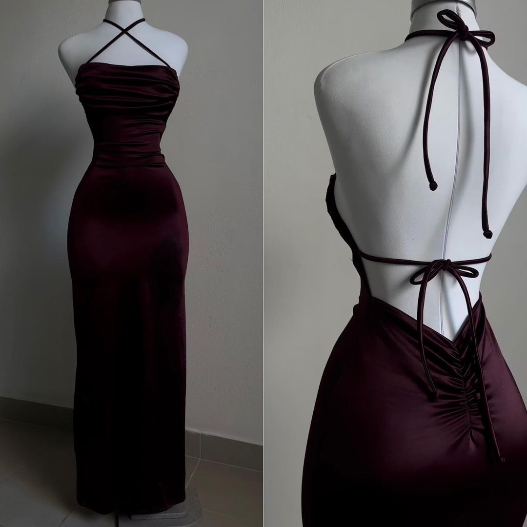Backless Wine Red Sheath Long Classy Prom Dress Classy Evening Party Dress Main image
