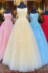 Backless Yellow Pink Blue Red Burgundy Lace Evening Prom Dress, Backless Lace Formal Evening Bridesmaid Dress