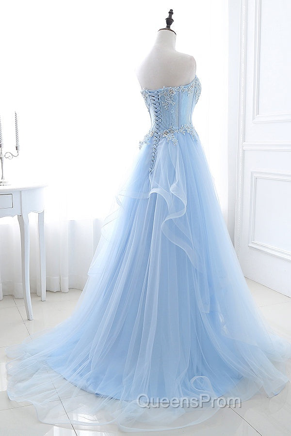 Light Blue Beaded Long Evening Prom Dress Secondary image