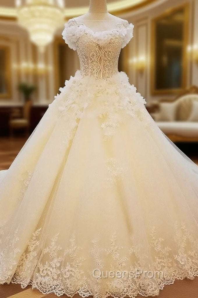 Ball Gown Corset Back Lace Appliques Wedding Gowns Main image