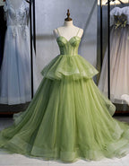 Ball Gown, Green Classy Prom Dress Vintage Classy Prom Dress