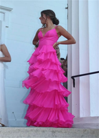 Ball Gown Hot Pink Straps Classy Evening Party Dress Classy Prom Dress