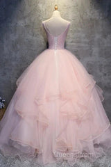 Ball Gown Long Evening Prom Dress Flowers Gorgeous Quinceanera Dress With Flowers
