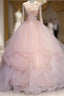 Ball Gown Long Evening Prom Dress Flowers Gorgeous Quinceanera Dress With Flowers