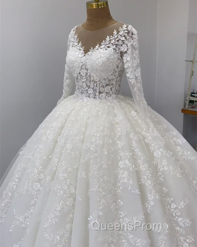Ball Gown Long Sleeve Lace Wedding Dress Secondary image