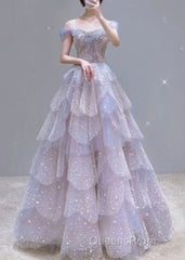 Ball Gown Off The Shoulder Tulle Evening Prom Dress Evening Dress