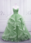 Green/Blue Long Shiny Elegant Spaghetti Straps Long Ruffled Organza Ball Gown Classy Evening Dress Quinceanera Dress