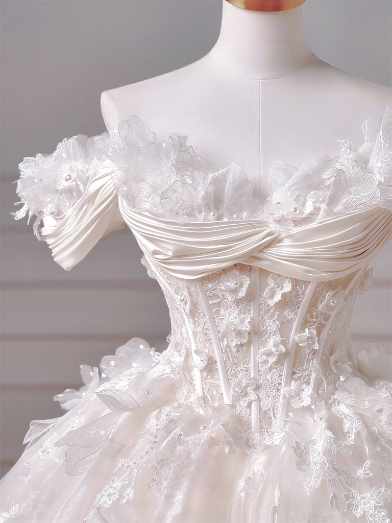 Ball-Gown/Princess Sweetheart Floor-Length Tulle Classy Prom Dress With Sequins Appliques Lace Beading Secondary image