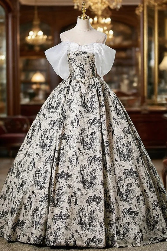 Ball Gown Print Off the Shoulder Quinceanera Dress Main image