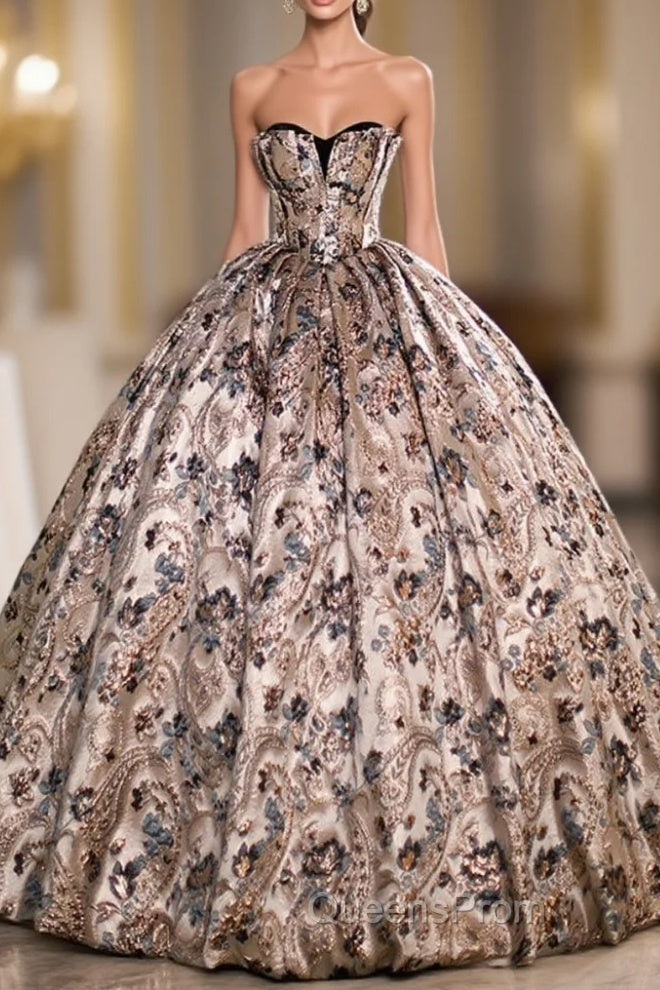 Ball Gown Print Sweetheart Quinceanera Dress