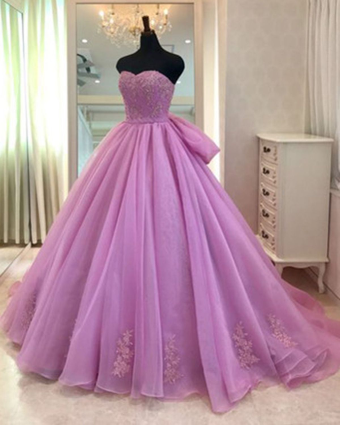 Ball Gown Classy Prom Dress Floor Length Tulle Quinceanera Dress Main image