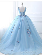 Ball Gown Evening Prom Dress Luxurious Dress Engagement Court Train Sleeveless V Neck Tulle With Pleats Appliques 2