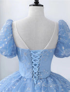 Ball Gown Quinceanera Dress Princess Dress Performance Sweet 16 Floor Length Short Sleeve Square Neck Polyester With Pearls Appliques