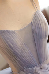 Ball Gown Ruffles Blue Tulle Lace Up Evening Prom Dress